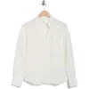 Frame The Shirred Pop Over Blouse In White