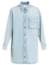Frame Blue 'the Shirt' Denim Minidress In Blue