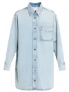 Frame Blue 'the Shirt' Denim Minidress In Blue