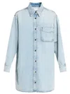 Frame Blue 'the Shirt' Denim Minidress In Blue