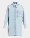 Frame Blue 'the Shirt' Denim Minidress In Ettie