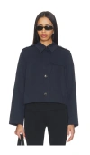 Frame Short Trench Jacket Navy In Blue