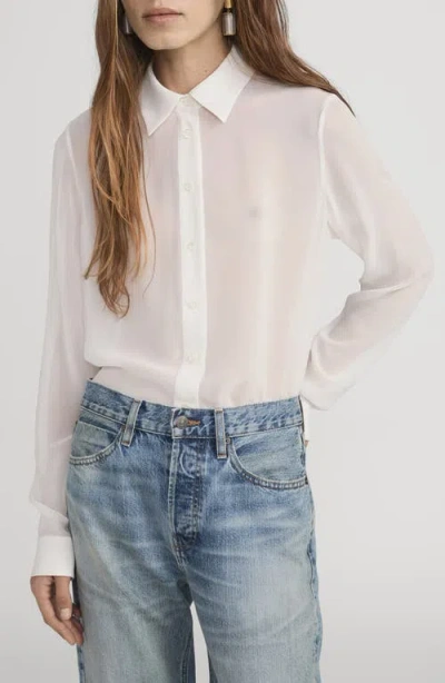 Frame The Silk Cape Button-up Shirt In White