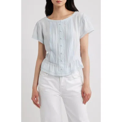 Frame The Silk Coquette Top In Blue