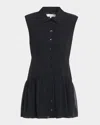 Frame Polka-dot Silk-chiffon Mini Dress In Blue