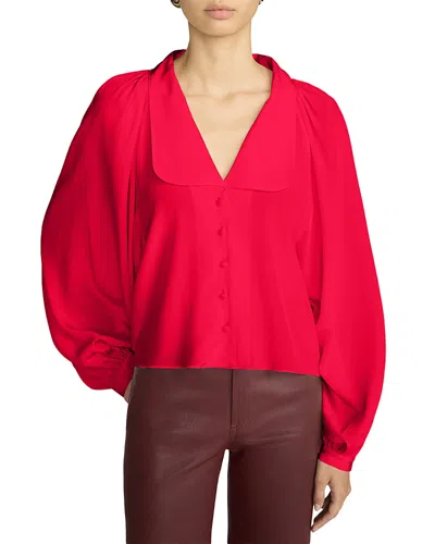 Frame The Silk Gala Shirt In Red