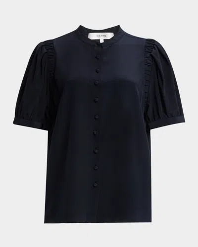 FRAME THE SILK GATHERED TOP