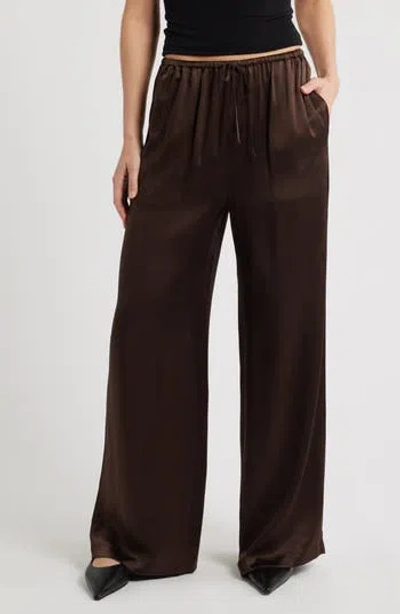 Frame The Silk Lounge Pants In Burgundy