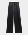 Frame The Silk Drawstring Lounge Pants In Black