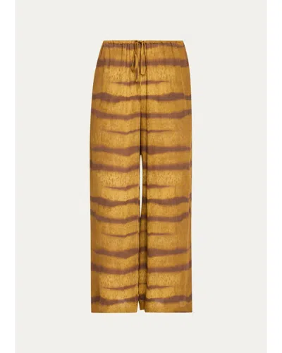 Frame The Silk Lounge Pants In Light Tiger Multi