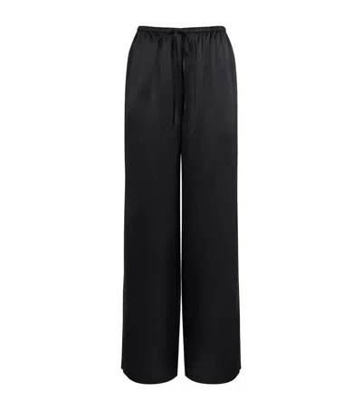 Frame The Silk Lounge Trousers In Black