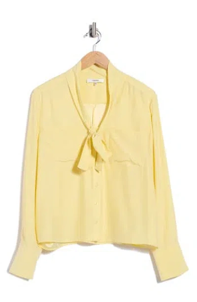 Frame The Silk Modern Tie Blouse In Butter