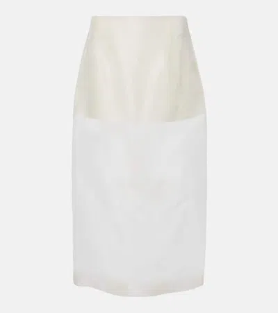 Frame The Silk Organza Maxi Skirt In White