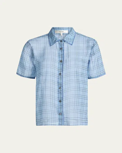 Frame The Silk Plaid Blouse In Multi