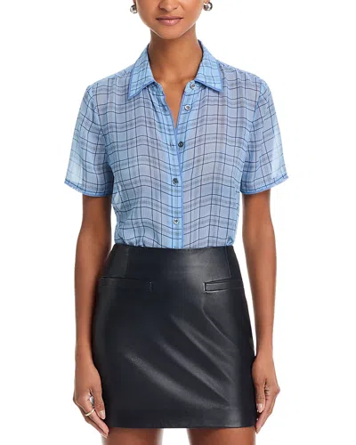 Frame The Silk Plaid Shirt In Multi