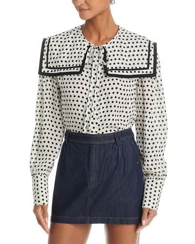 Frame The Silk Polka Dot Fleet Blouse In Multi