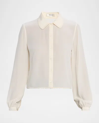 FRAME THE SILK PRIM BLOUSE