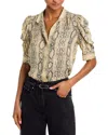 Frame Snake Gillian Short Sleeve Top In Camel Multi In Multi