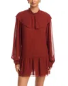 Frame The Silk Soiree Dress In Red