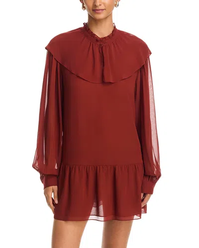 Frame The Silk Soiree Dress In Red