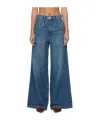 Frame Le Jane Raw Hem Crop Wide Leg Jeans In Blue