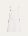 Frame The Skirtall Denim Mini Dress In Nude