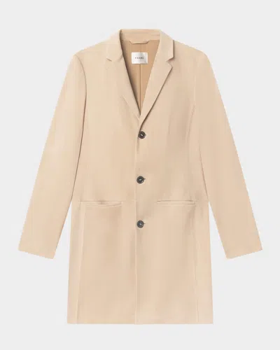 Frame The Sleek Suede Coat In Neutral