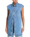 Frame The Sleeveless Denim Mini Shirtdress In Method