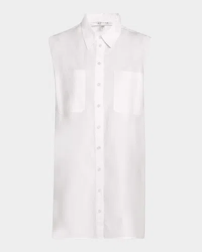 Frame Gillian Puff Sleeve Cotton Shirtdress In White