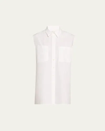 Frame Gillian Puff Sleeve Cotton Shirtdress In White