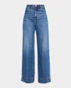 Frame The Pixie High-rise Flared Jeans In Blue