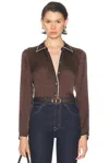 Frame Womens Coffee Multi The Slim Essential Silk Shirt In Brown