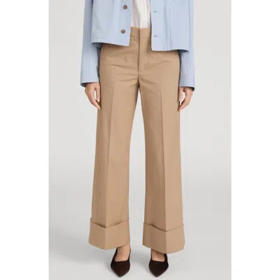 Frame The Slim Fit Palazzo Pants In Brown