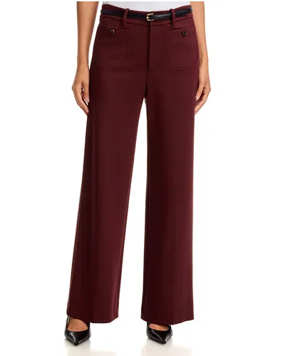 Frame The Slim Palazzo Pants In Burgundy