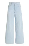 Frame The Slim Palazzo Stretch High-rise Wide-leg Jeans In Light Denim