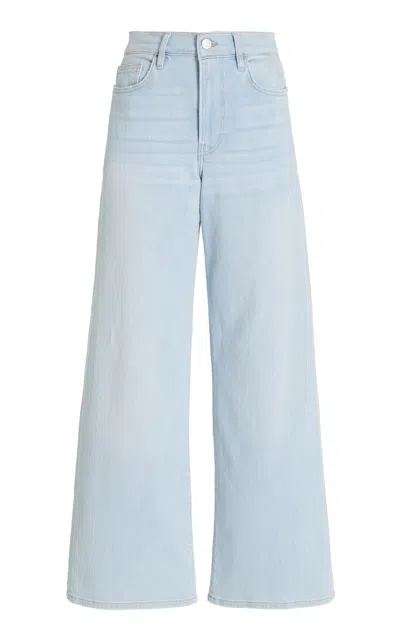 Frame The Slim Palazzo Stretch High-rise Wide-leg Jeans In Blue