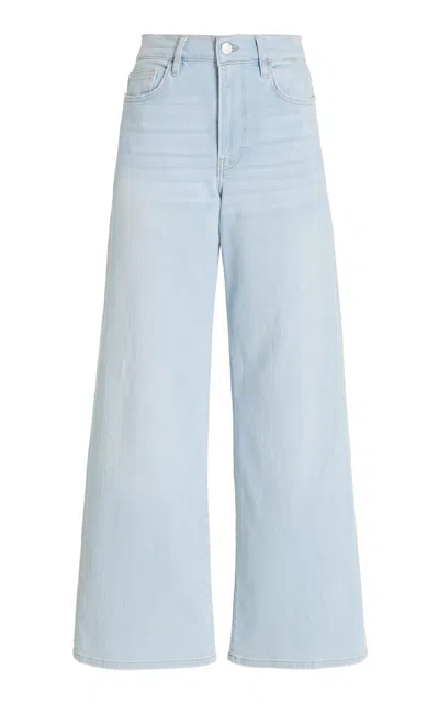 Frame The Slim Palazzo Stretch High-rise Wide-leg Jeans In Light Denim
