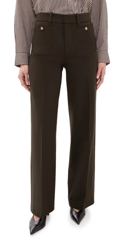 Frame The Slim Palazzo Trousers Americano In Brown