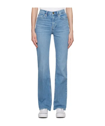 Frame The Slim Stacked Elastic Jeans In Blue
