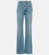 Frame High-rise Straight Jeans In Blau