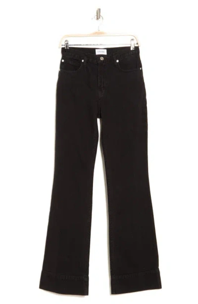 Frame The Slim Stacked Wide Leg Jeans In Black