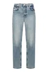 Frame The Vertical High Waist Ankle Relaxed Straight Leg Jeans In Denim