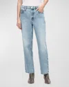 Frame The Vertical High Waist Ankle Relaxed Straight Leg Jeans In Divine
