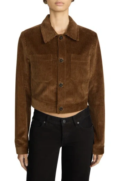 Frame The Small Corduroy Jacket In Brown