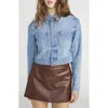 Frame The Small Denim Jacket In Sand