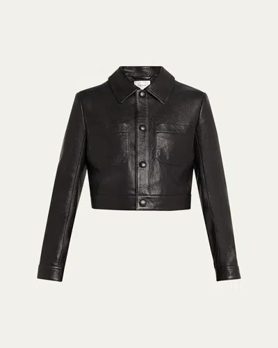Frame The Small Leather Jacket In Black