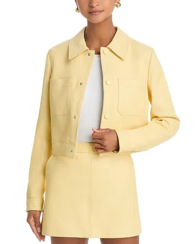 Frame The Small Leather Jacket In Yellow