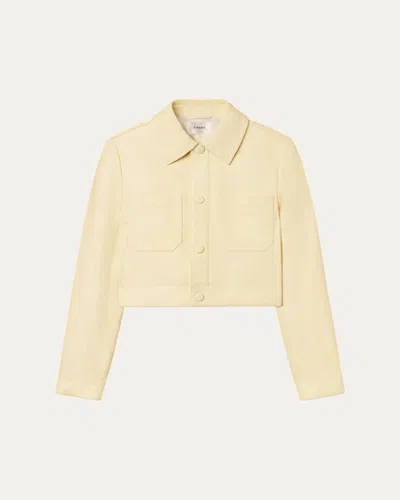 Frame The Small Leather Jacket In Yellow