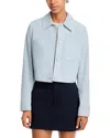 Frame The Small Suede Jacket In Blue