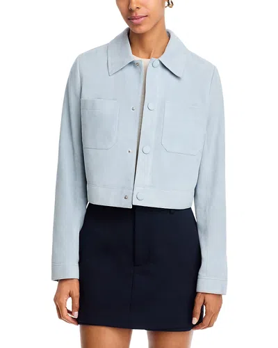 Frame The Small Suede Jacket In Blue